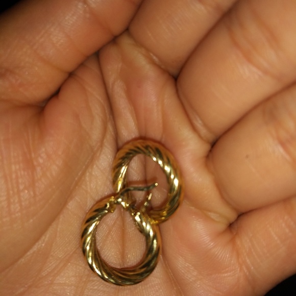 Gold plated 925 ear hoops - Picture 4 of 4